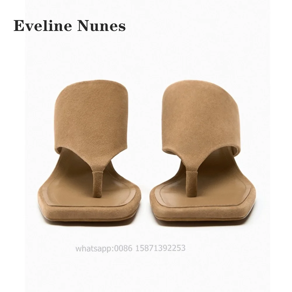 Brown Clip Toe Women Slides Thin Heels Solid Shallow Casual Slippers Slingback Slip On Big Size Casual Shoes New Arrivals 2024