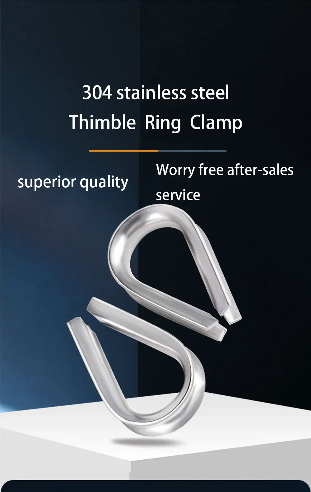 M2 M3 M4 M5-M6-M8-M10 304 Edelstahl Huhn Herz Ring Kabel Draht Seil Klemme Schutzhülle Fingerhüte Rigging Zubehör – Detail 1