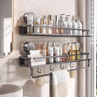 30/40/50CM Bathroom Shelf With Suction Cup Shower Organizer Without Drilling Shampoo Rack Toilet Shelf Bathroom Accessories 1