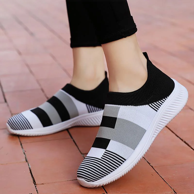 Sneakers Fashion Women Slip On Sneakers For Women Breathable Shoes Woman Sneakers Plus Size Ladies Vulcanize Shoes Tennis Female| | - AliExpress
