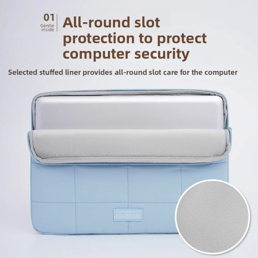 14/15.6inch Quilted Tablet Bag Shockproof Ultralight Travel Tablet Sleeve Solid Color Wear-resistant Tablet Protection Cases