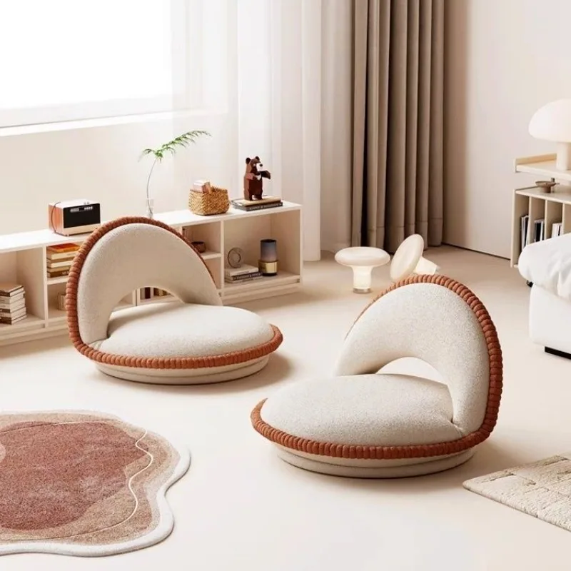 Lazy bed sofa backrest lamb floor chair bay window tatami Bedroom balcony living room Japanese folding rotate stools
