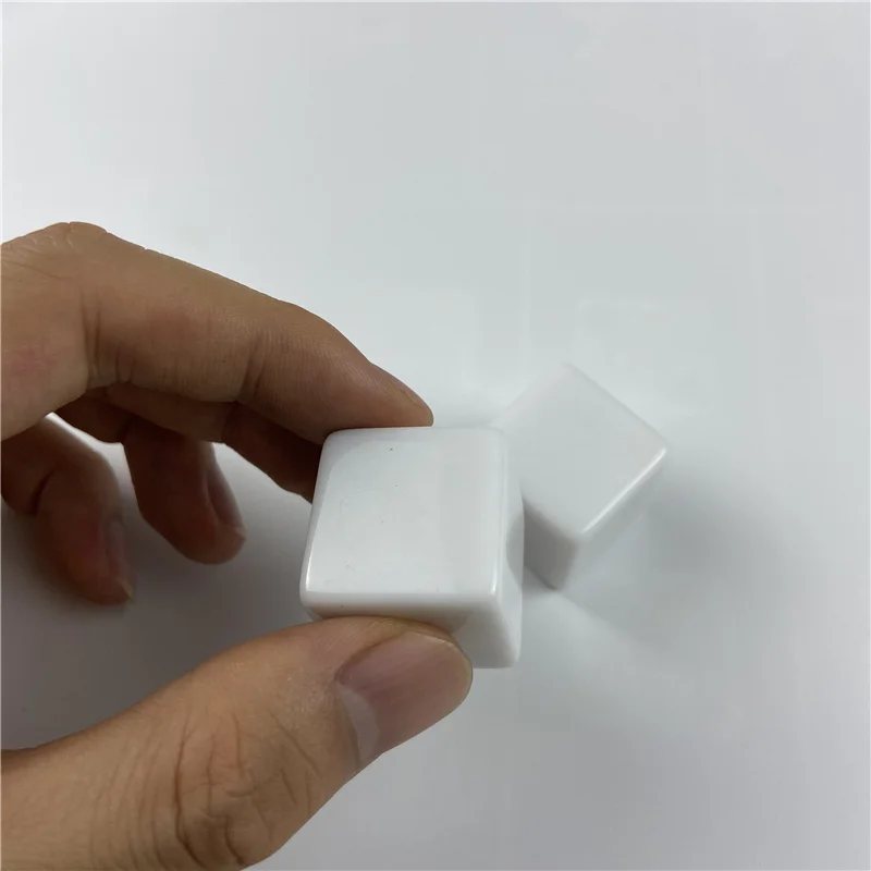 

20/22/25mm 100pcs White Blank Dice Set Acrylic Vertical Angle Blank RPG Dice Write DIY Carving Children Teaching Dice Board Game