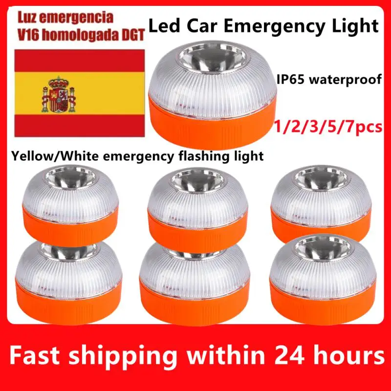 

New Rechargeable V16 Explosion Flashing Light LED Emergency Help Flash Light Magnetic Induction Strobe Flashing Warning Light