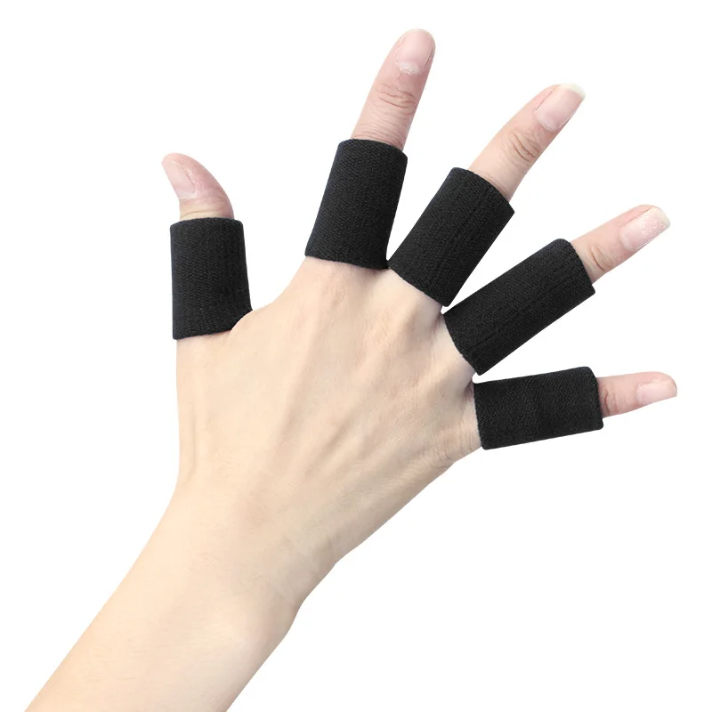 Compression Gloves, Finger Guard 10 Pack Elastic Finger Gloves Sports Support Arthritis for Outdoor Basketball Volleyball