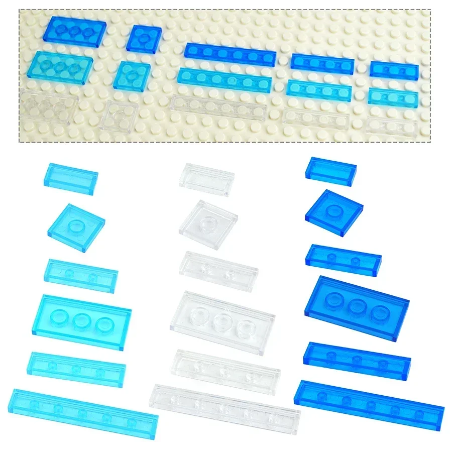 MOC Transparent Smooth 1x2 1x3 1x4 1x6 2x2 2x4 Bricks Ceramic Tile Clear Building Block Compatible 63864 2431 6636 3068 87079 building blocks,construction blocks,racing car building blocks,car building blocks,anime block toys