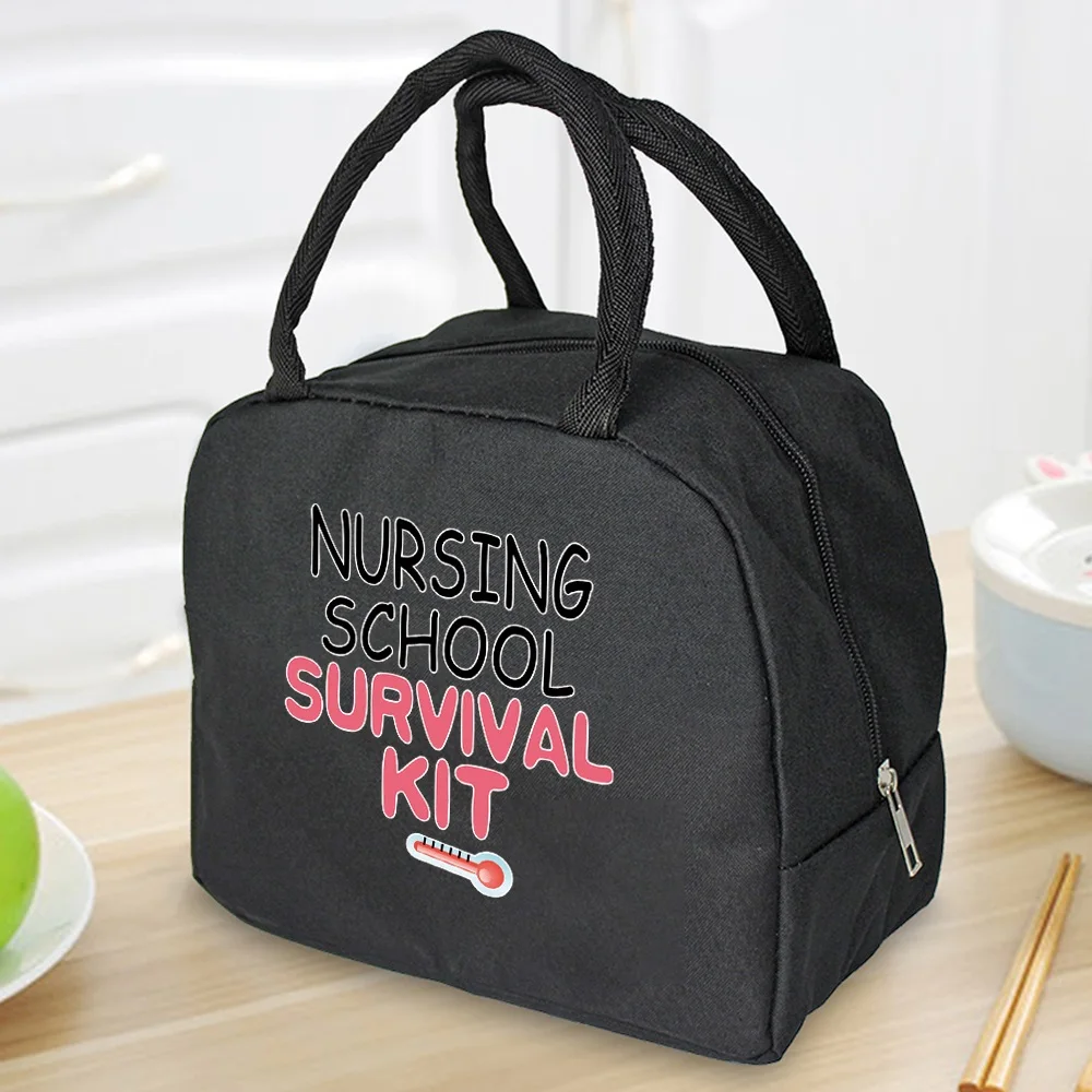 Insulated Lunch Bag Zipper Cooler Tote Thermal Bag Lunch Box Canvas Food Picnic Lunch Bags for Work Handbag Nurse Pattern Insulated Lunch Bag Zipper Cooler Tote Thermal Bag Lunch Box Canvas Food Picnic Lunch Bags for Work Handbag Nurse Pattern