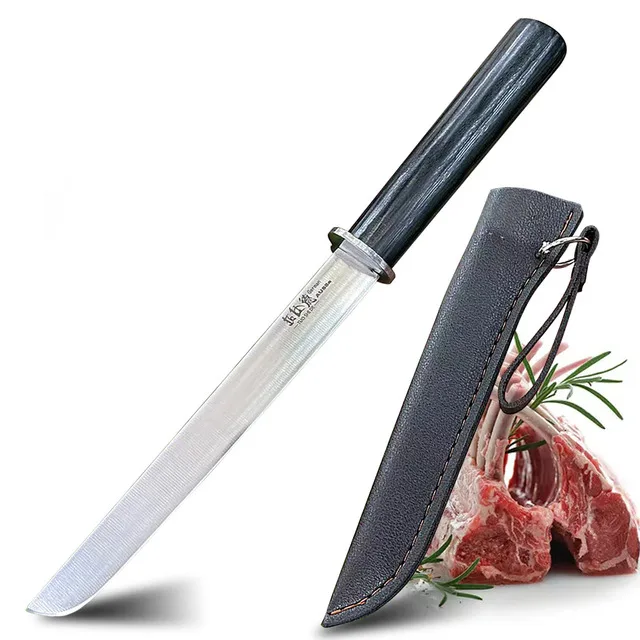 9" Sushi Knife Sashimi Japanese Paring Knife Kitchen Butcher Bone Slicing Knife Cleaver Cookware with Knife Cover 