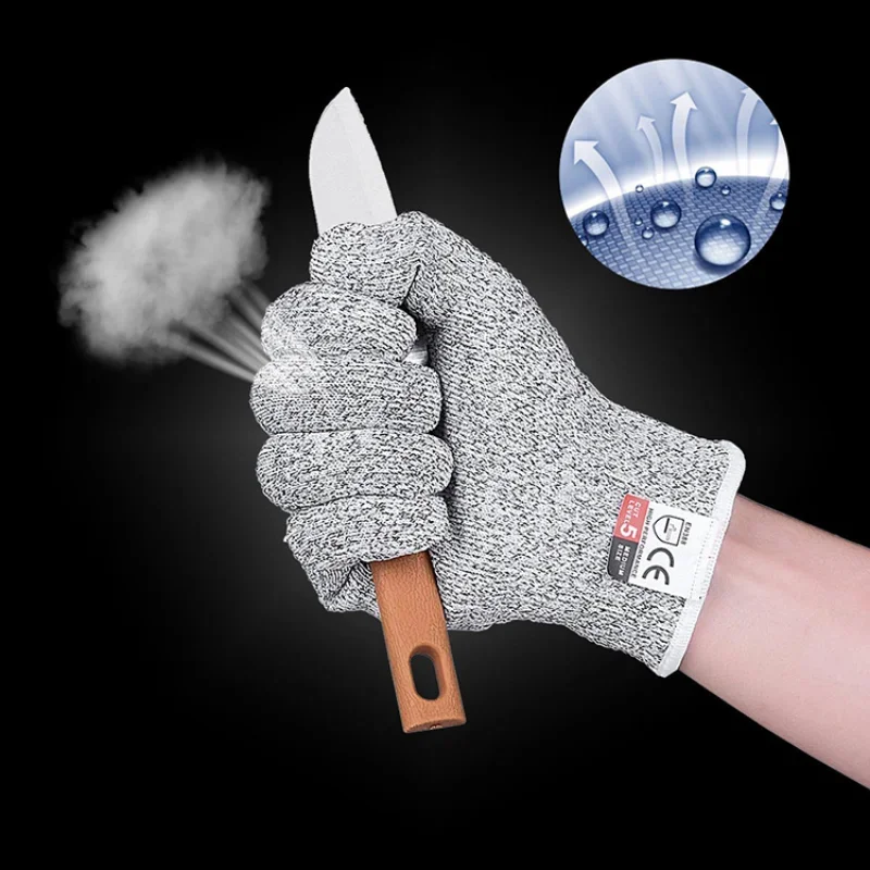 Level 5 Cut Proof Stab Resistant Wire Metal Glove Kitchen Butcher Cuts Gloves for Oyster Shucking Fish Gardening Safety Gloves 2