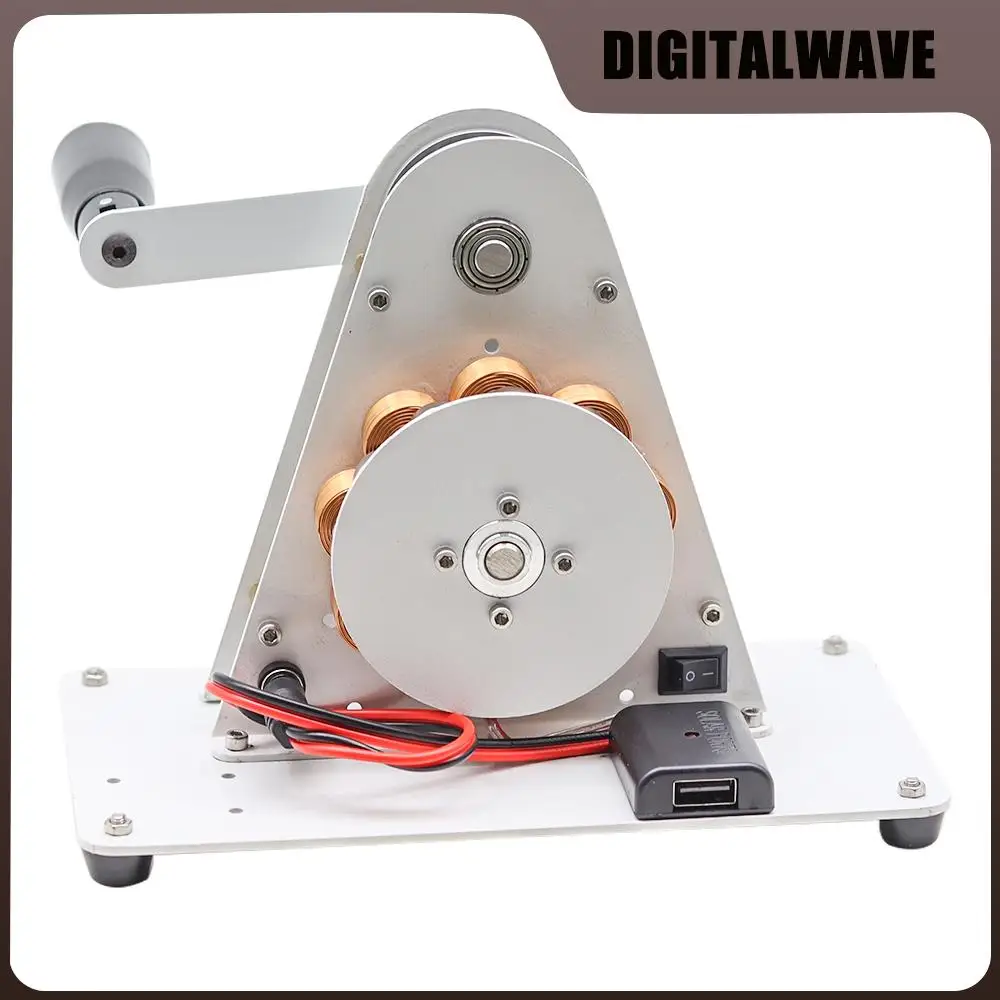 

Hand Crank Generator 50W Emergency USB Mobile Phone Charging 12V Permanent Magnet Mini Generator Physical Electromagnetics