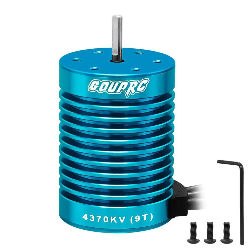 Kit combo pour voiture RC 1/10 incluant le moteur 4370KV et l'ESC 60A, câbles et connecteurs visibles