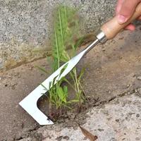 Multifunction rack Weeder Crevice Weeding Tool Stainless Steel Manual Garden Lawn Weeder Beech Handle Gardening Tool 1
