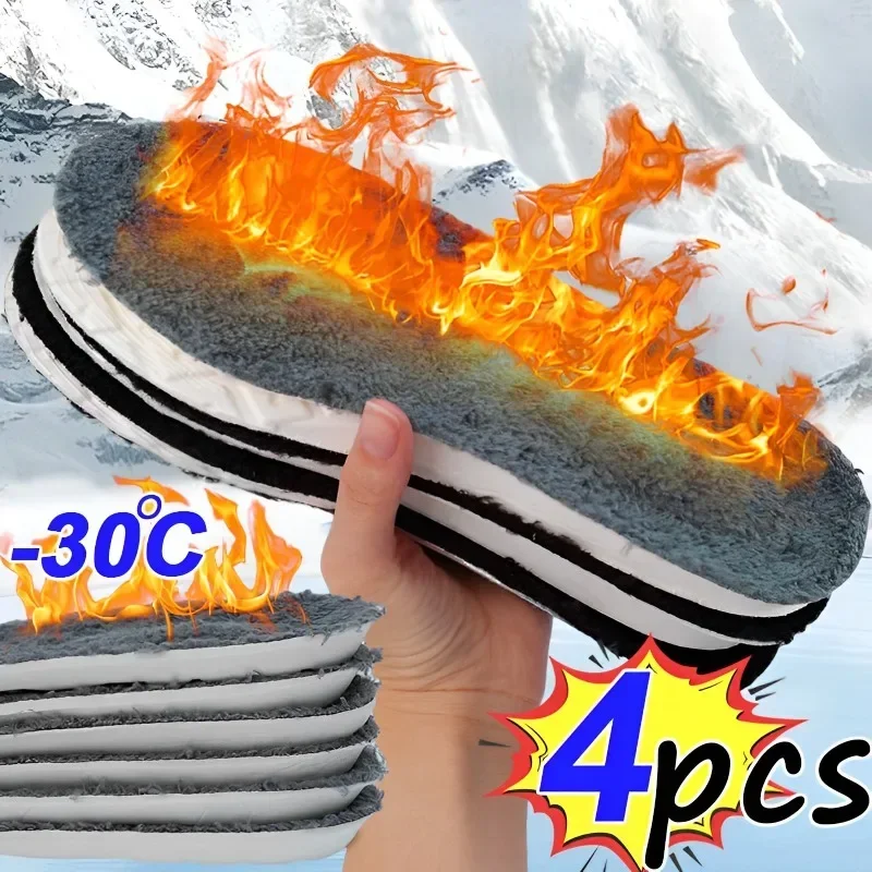 2/4pcs Self Heated Thermal Insoles For Feet Winter Warm Wool Thermal Memory Foam For Men Women Sports shoe insoles,heated shoe insoles