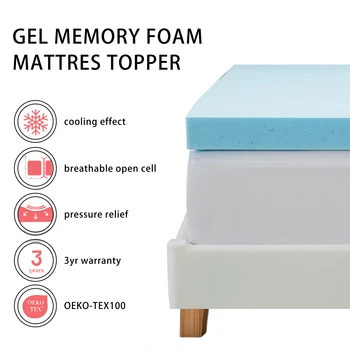 Miglior prezzo Materasso Topper per materasso in memory foam ventilato da 2 pollici, infusione di gel rinfrescante, certificato OEKO-TEX100 1