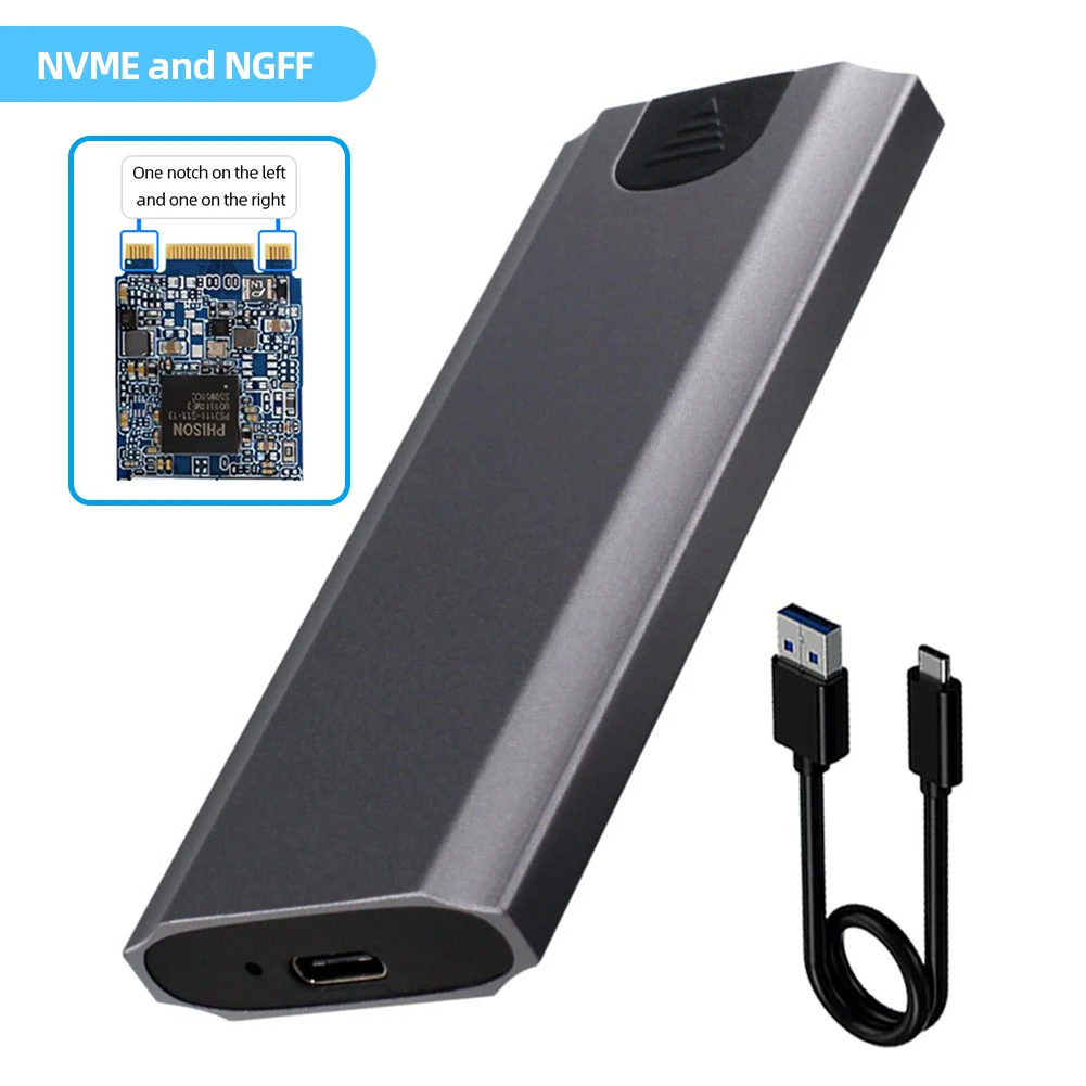 Aluminum M2 NVME SSD Enclosure USB Type C Adapter