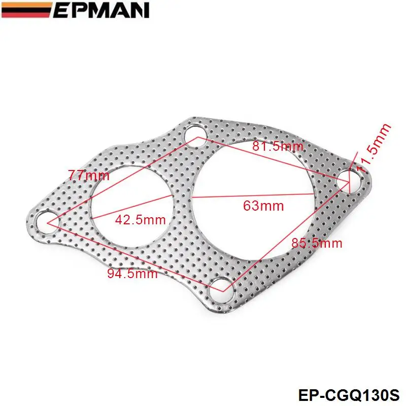 EPMAN 10PCS/LOT Aluminum Graphite Turbo To Downpipe Gasket For Mitsubishi EVO 1-3 / 4G63 EP-CGQ130S