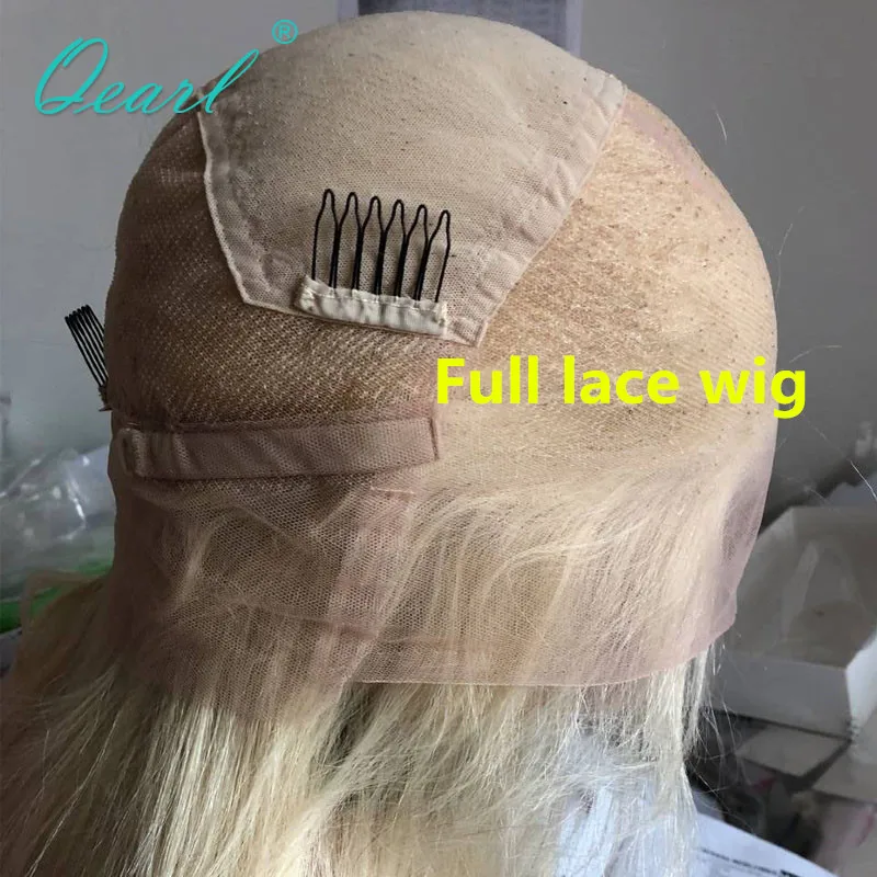 Platinum Ash Blonde Brazilian Human Hair Full Lace Wig HD Transparent Clear Natural Wave Lace Frontal Wigs Bleached Knots Qearl