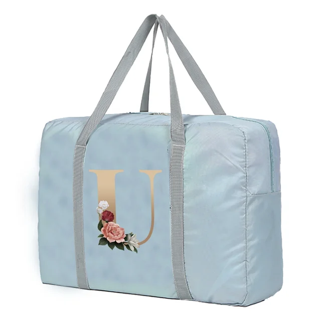 Large Capacity Travel Bag Unisex Organizers Foldable Luggage Handbags  Clothes Storage Duffle Carry on Bags Gold Lettern Series 5gold U