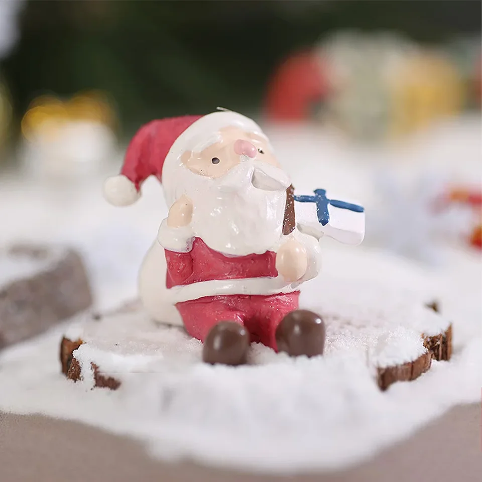 5 Pcs Ornements Du Père Noël Décoration Mini Aquarium Figurine Résine