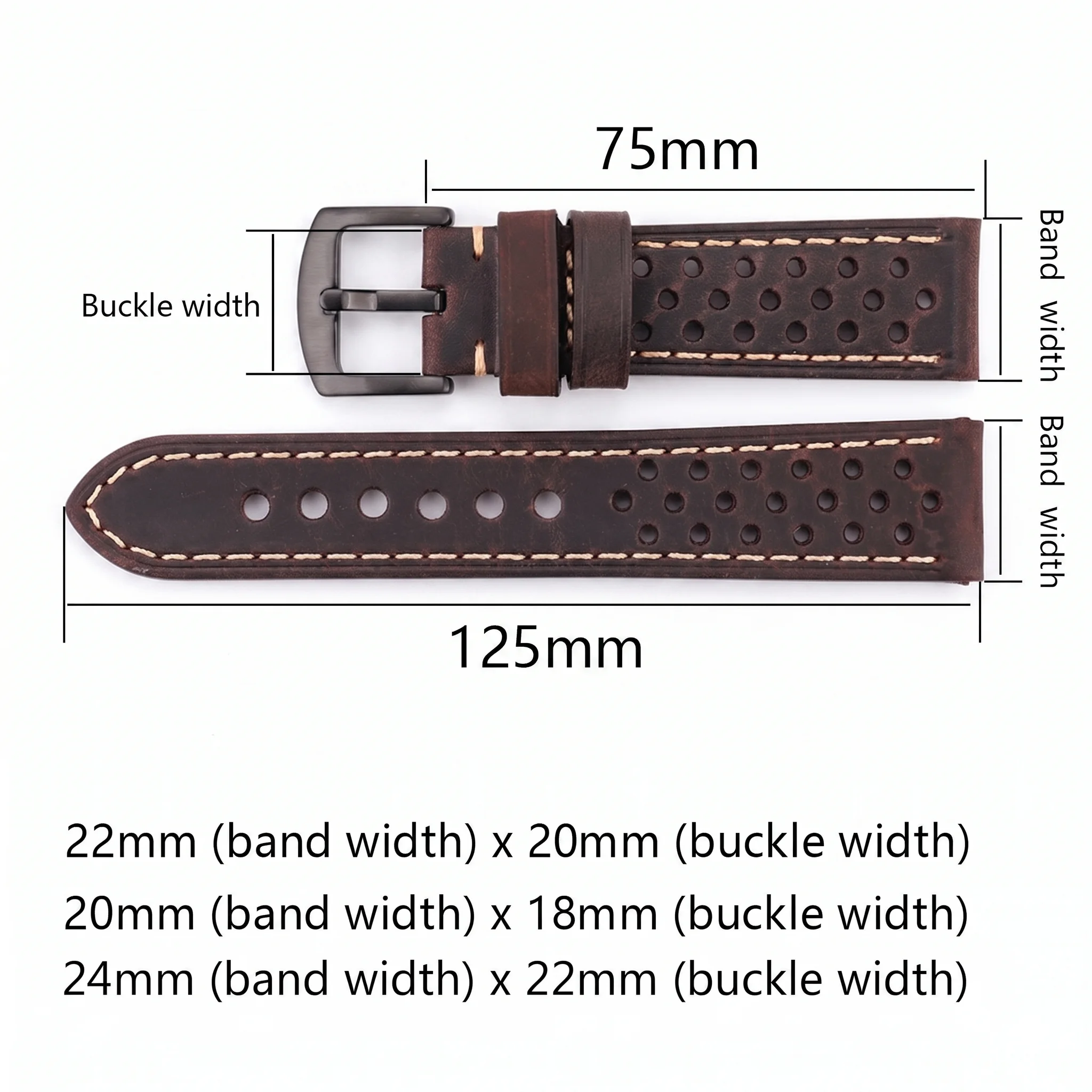 Premium Vintage Matte Genuine Leather Watch Strap – Breathable Cowhide Band