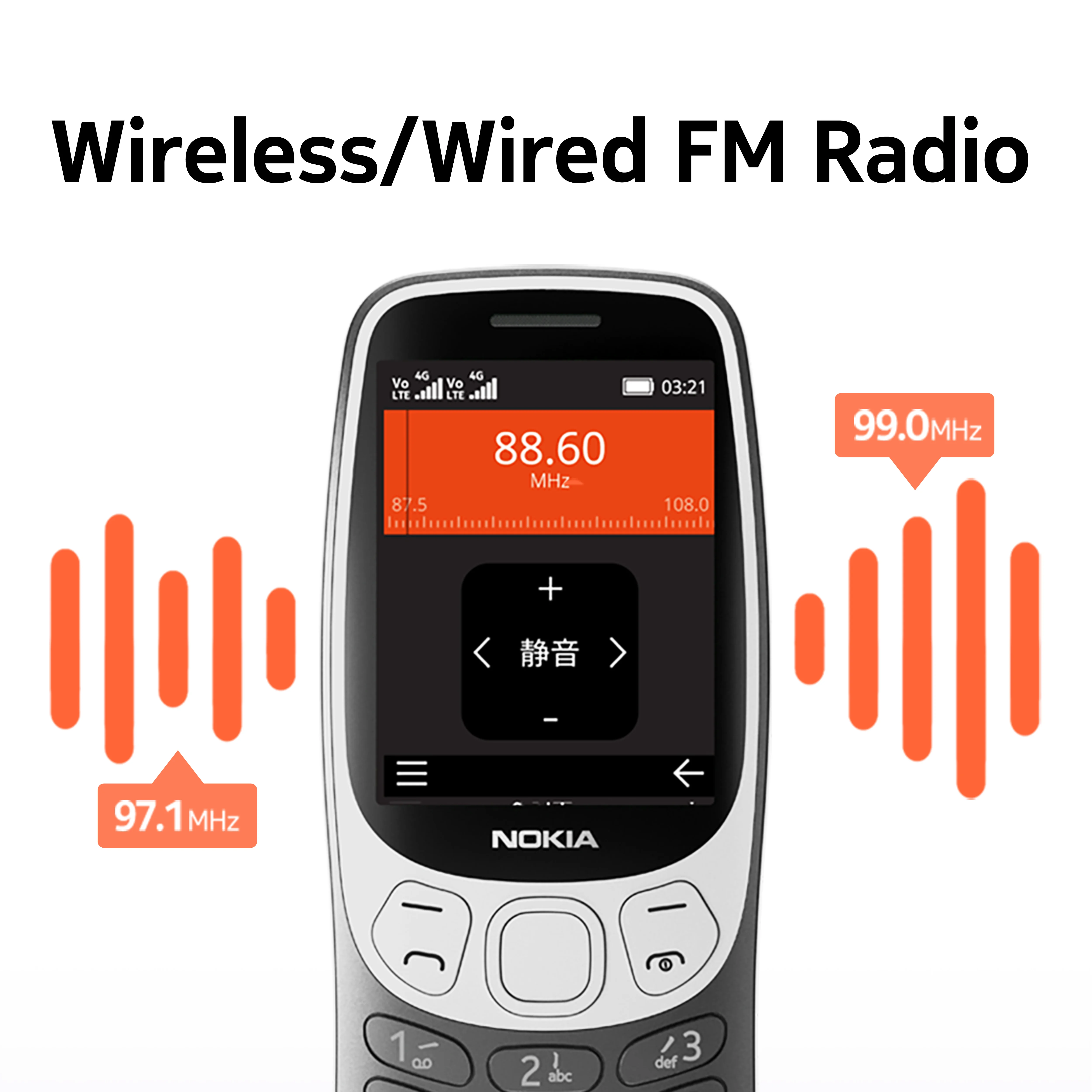 Nokia 3210 4G Feature Phone Dual SIM 2.4" Type-C Port Bluetooth 5.0 FM Radio 1450mAh Bettery Push-button Mobile Phone 5