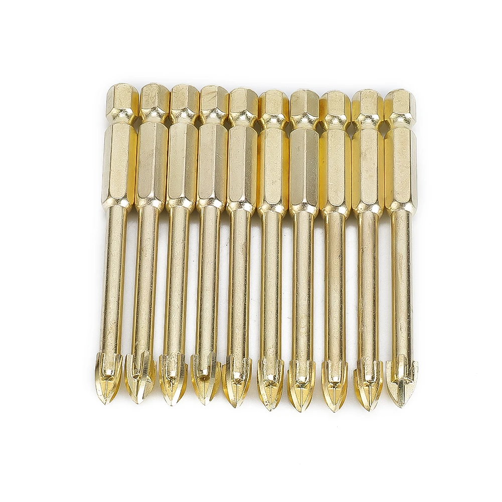 

10pcs Brand New Glass Drill Tool Drill Wood/Metal/Plastic Increase Speed Accessories Long Service Life Resistant