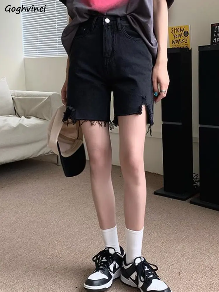 

Denim Shorts Women Tassel High Waist Streetwear Chic Skinny Students Casual Summer All-match Ulzzang Pockets Aesthetic Hot Sale