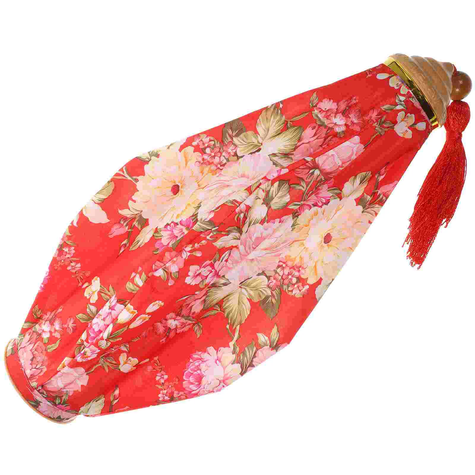 

Red Lantern Ornaments Festive Decor Paper Lanterns Floral for Spring Festival Chinese Year Cloth Home Decorative