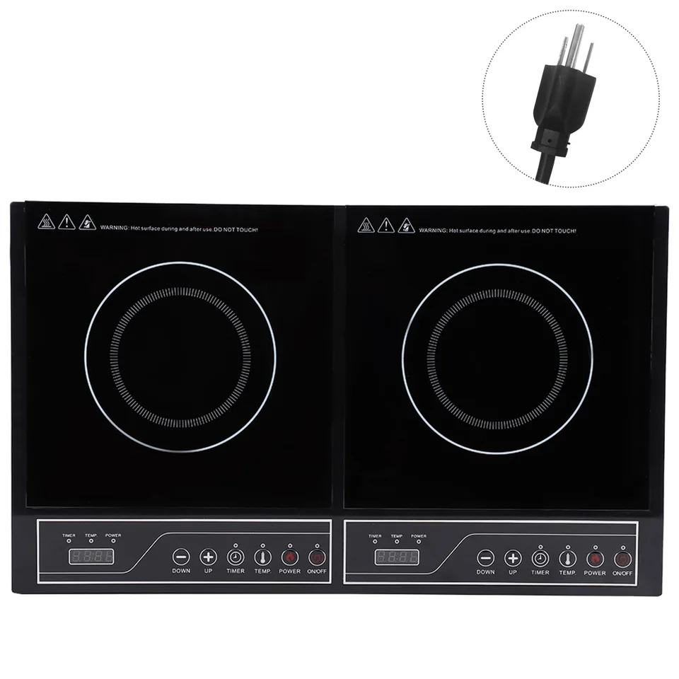 2000W Double Induction Cooktop with Touchpad Control