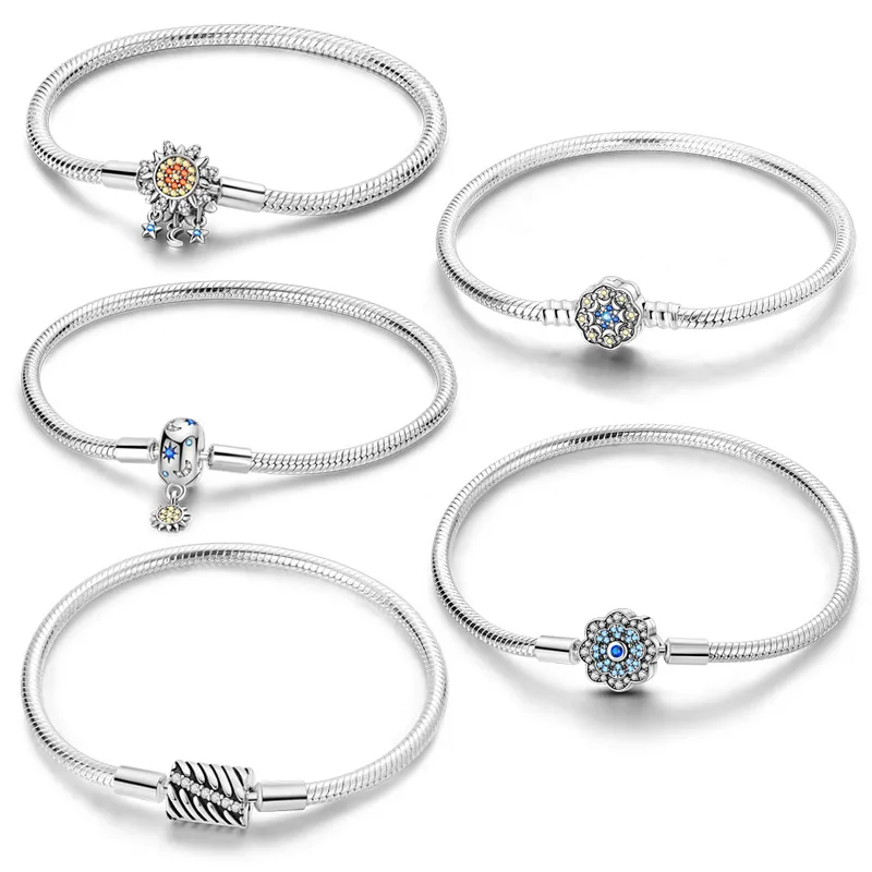 

Женские браслеты из серебра 925 пробы с геометрическим рисунком звездного неба, флоры и фауны, новинка 2024, оригинальный дизайн, трендовые украшения, подарки