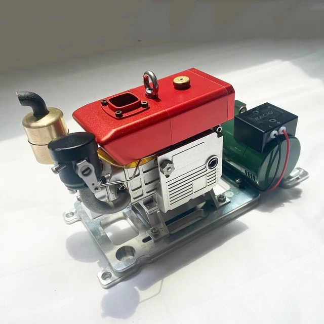 Mini-Simulation Viertakt-Dieselmotor Modell 12V Generator Starter  Kraftstoff Generator Modell Spielzeug Geschenk für Jungen