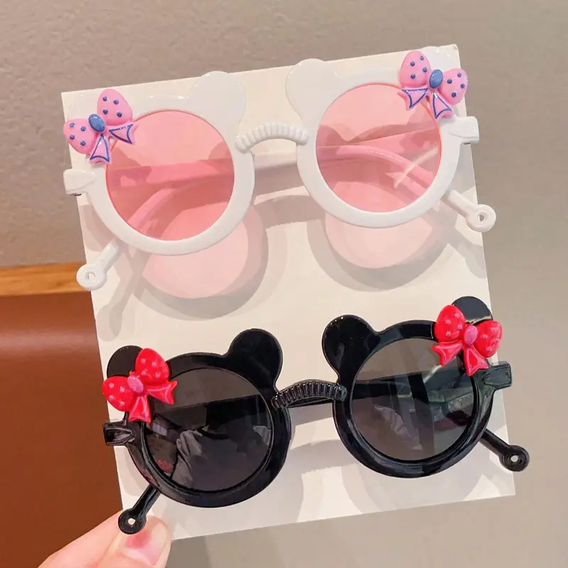 2/3Pcs Boy Girl Cute Bear Frame Bowknot Kids Children Fashion Glasses Eyewear - Image 11