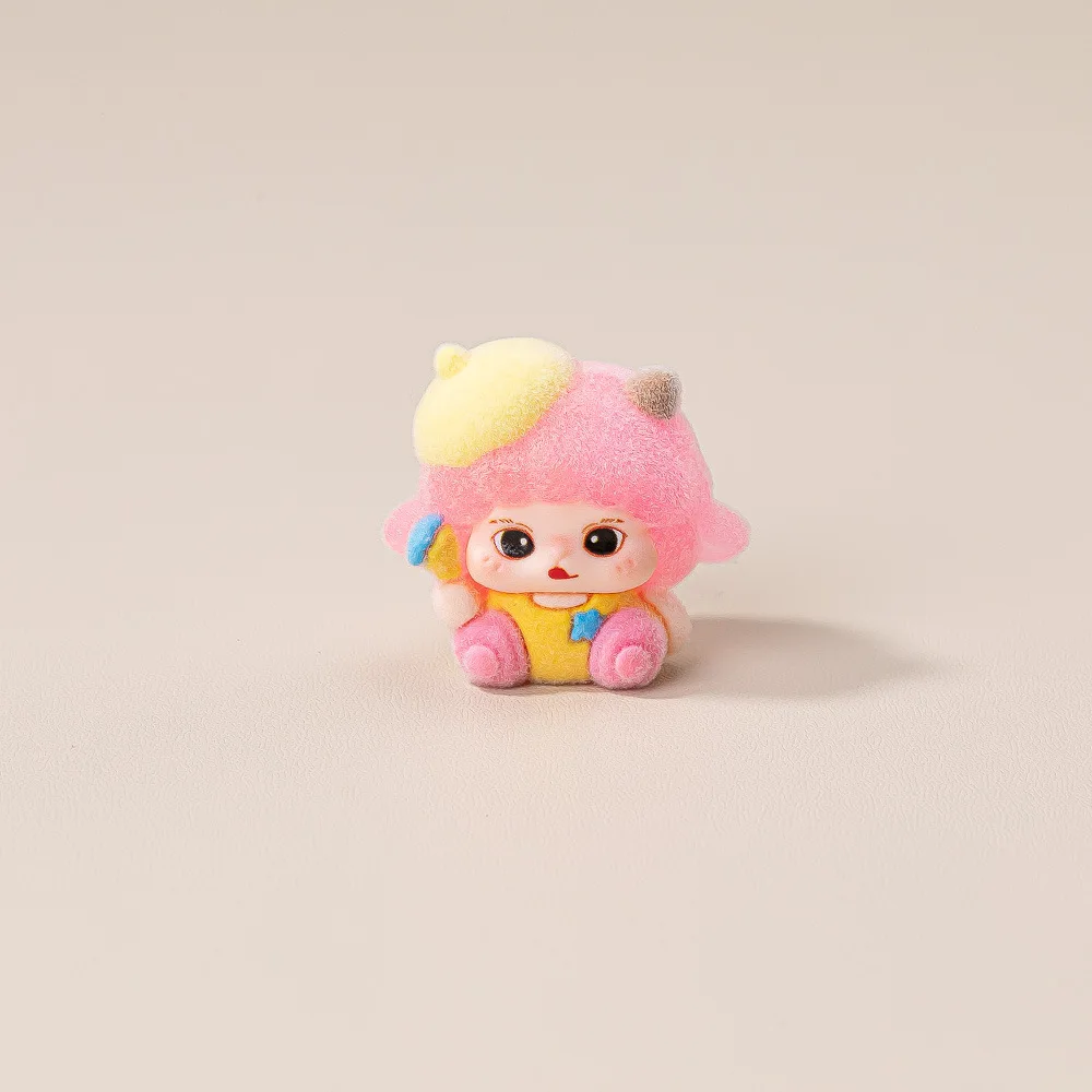 10개 귀여운 야광 양 피규어 열쇠고리 가방 펜던트 DIY 액세서리 데스크탑 자동차 장식 플록 양 피규어