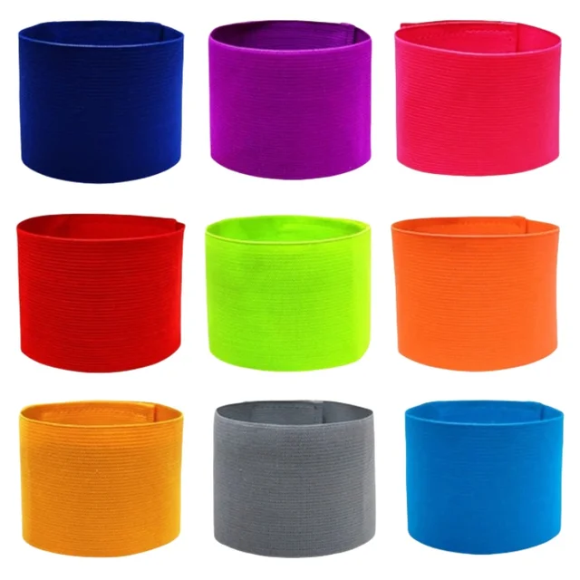Non-slip Football Captain Armband Elasticity Visibility Sports Arm Band 15 Colors Available Professional Soccer Armbands 2