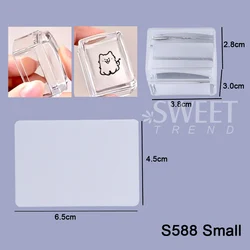 Square Nail Art Stamping Kit with Transparent Silicone Stamper and Scraper Tool (S588 Small)