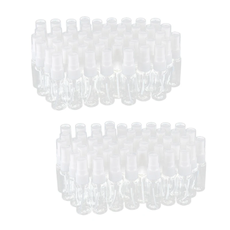 

100-Pack Empty Clear Plastic Fine Mist Spray Bottles With Microfiber Cleaning Cloth, 20Ml Refillable Container