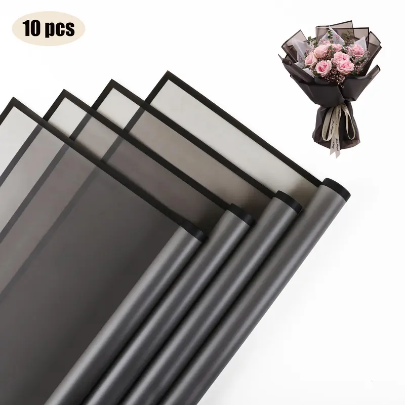10 Sheets Flower Wrapping Paper with Golden Edges, Waterproof Bouquet Packaging - Ideal for DIY Weddings & Birthdays - Image 8