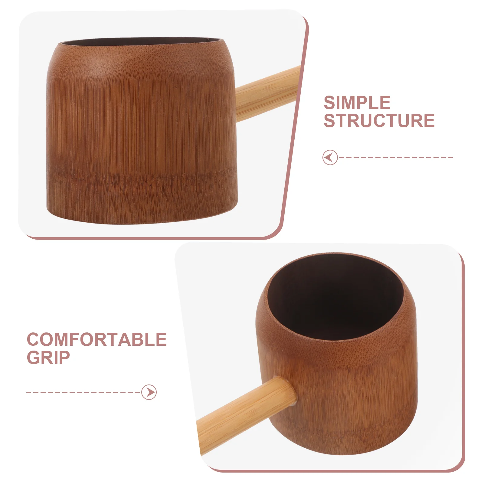 Bamboo Old Fashioned Shampoo Spoon 2500X1000X900CM Bath Cup for Rinsing Hair Shower
