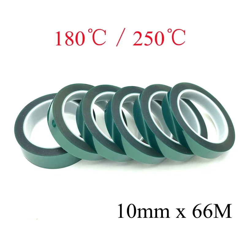 고온 내열성 녹색 PET 필름 테이프, PCB 회로 기판 도금 절연 보호 접착 테이프, 10mm x 66m, 1 개