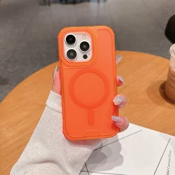Magnetic Heavy Duty Armor Case with 3-in-1 Design for iPhone 12 (Orange)