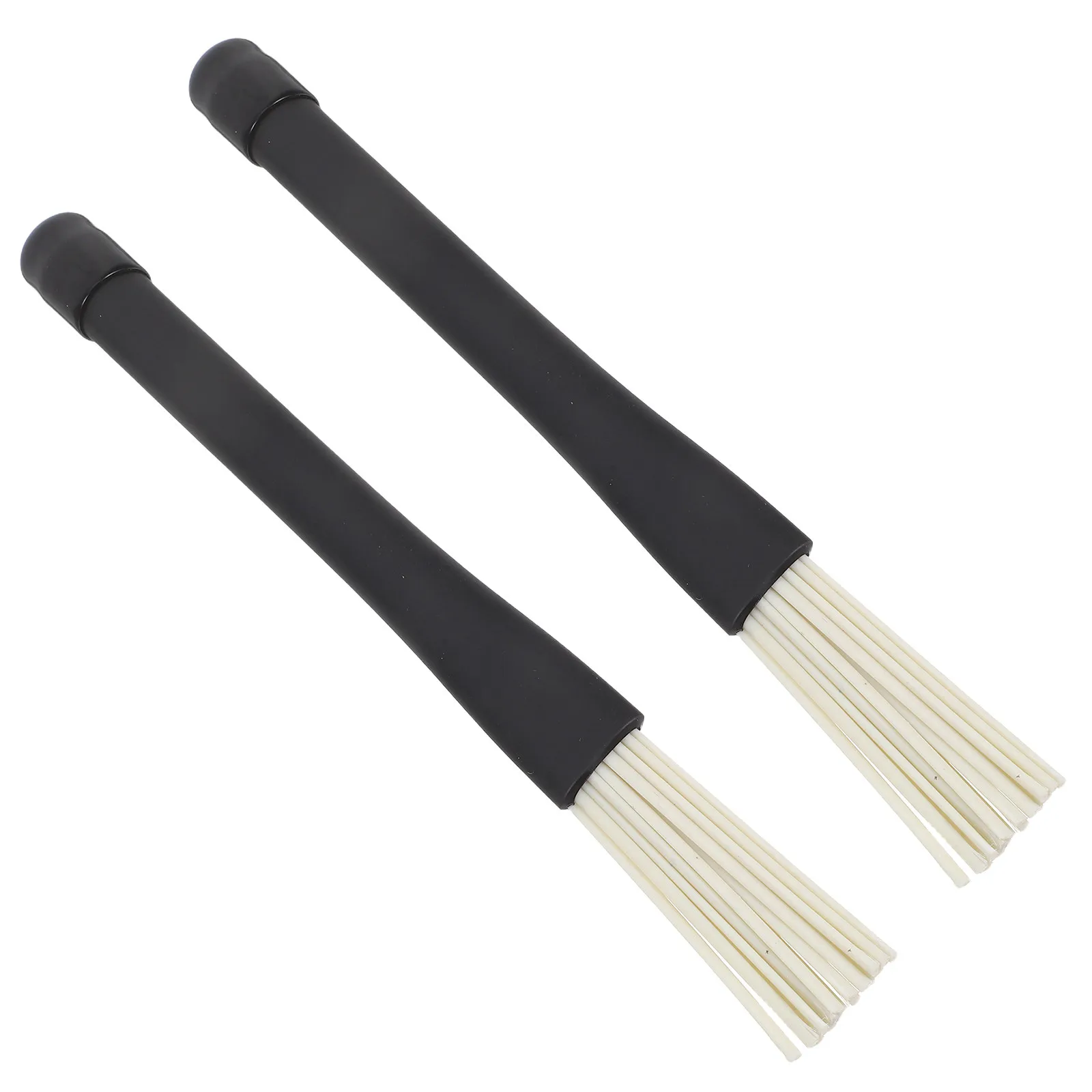 2Pcs 재즈 드럼 브러쉬 플라스틱 드럼스틱 개폐식 컴팩트 디자인 균형 잡힌 음량 조절을 위한 소프트 그립 드럼 연습