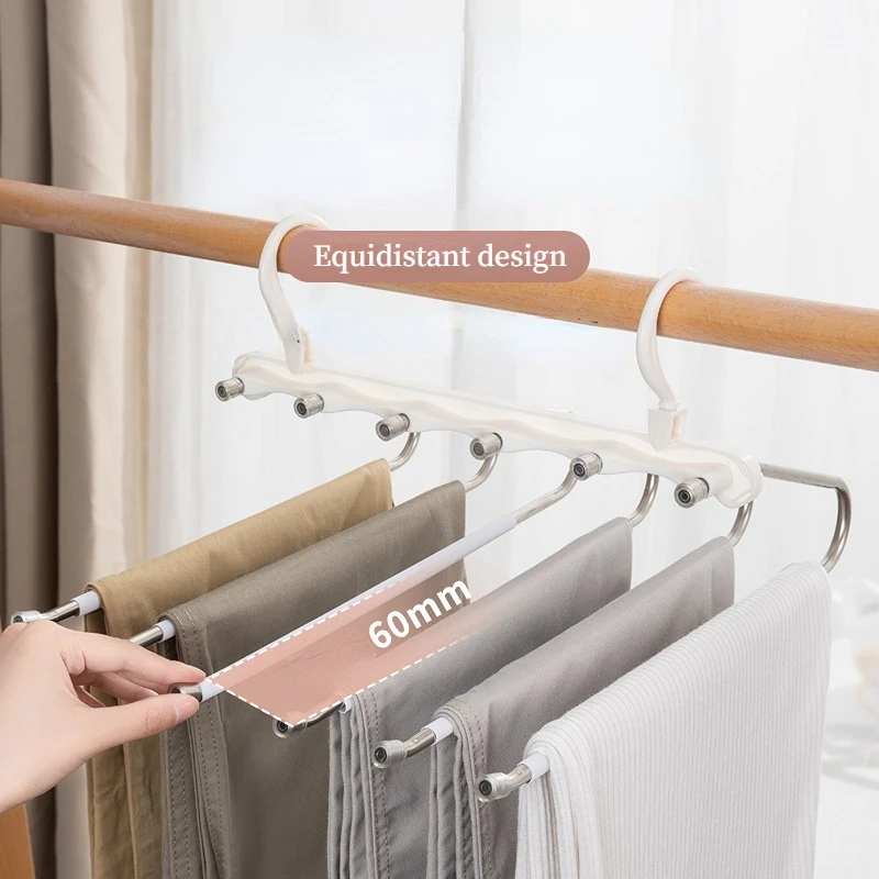Clothes Hanger Rack Organizer Multi-functional Folding Pants Storage Space Saving