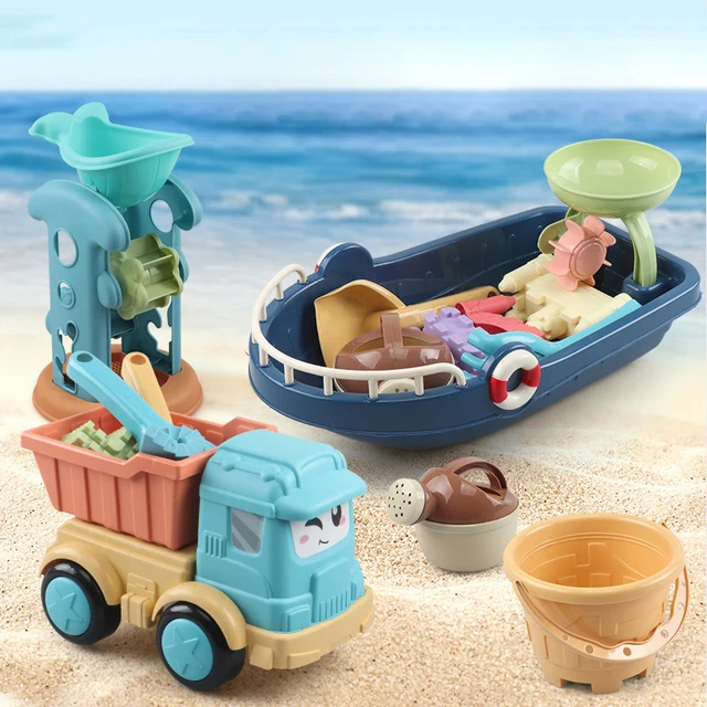 Children's Beach Toys Children Play Water Summer Sand Digging Tools Cart Dumper Hourglass Set Boys And Girls Outdoor Gift 1
