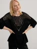 Ethereal MD 2024  autumn new style of Loose version hollow-out design sense solid color long-sleeved sweater 2