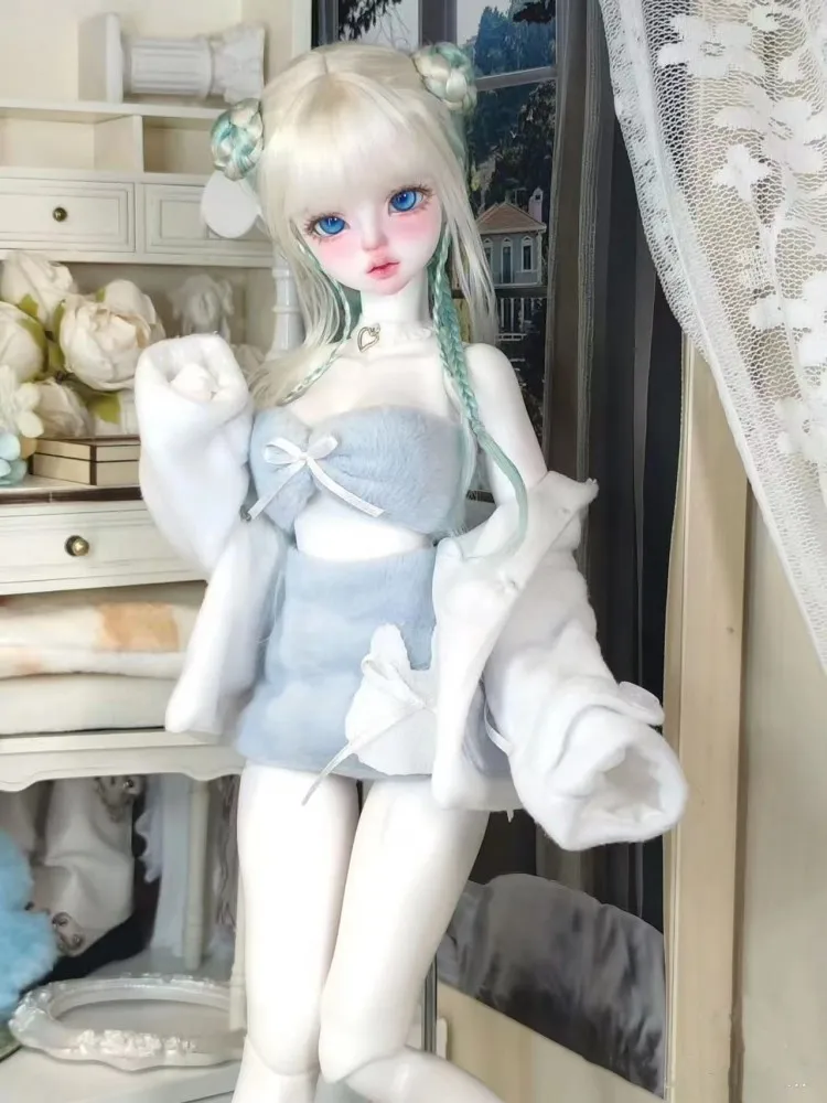 1/6 1/4 BJD 인형 옷, 인형 액세서리, MSD MDD 블루 의상, 코트 스커트, 브래지어 인형 원피스, DIY 선물, 신상품