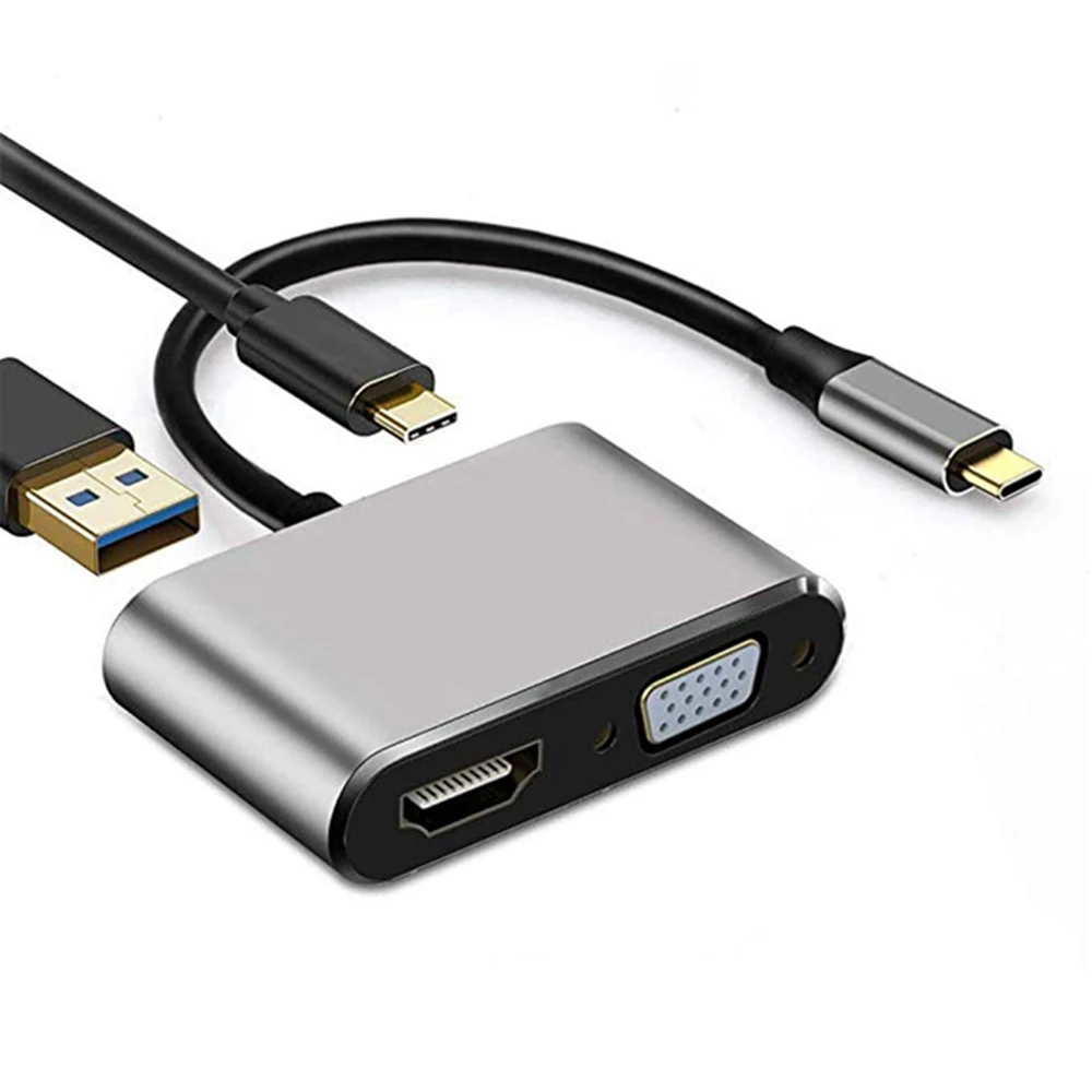 USB 3.0 CŸ to HDMI ȣȯ, Ʈ  PC VGA Ȯ ũ , CŸ ø ŷ ̼, 4 in 1