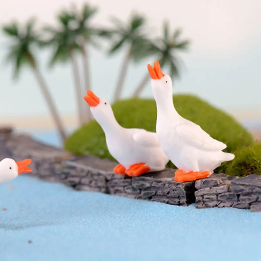 Cute DIY Home Decoration Swan Fairy Garden Parent-child Gift Goose Figurine Bonsai Ornament Desk Pot Craft Miniatures