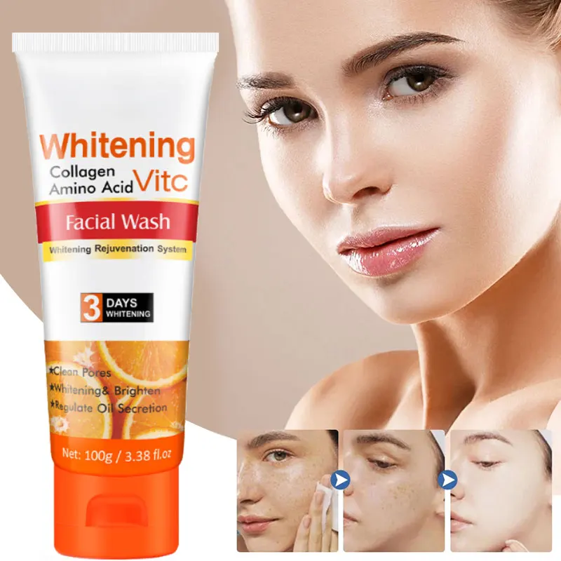 

Vitamin C Whitening Facial Cleanser Rich Foaming Face Cleanser Moisturizing Face Skin Care Oil-Control Washing Products 100g