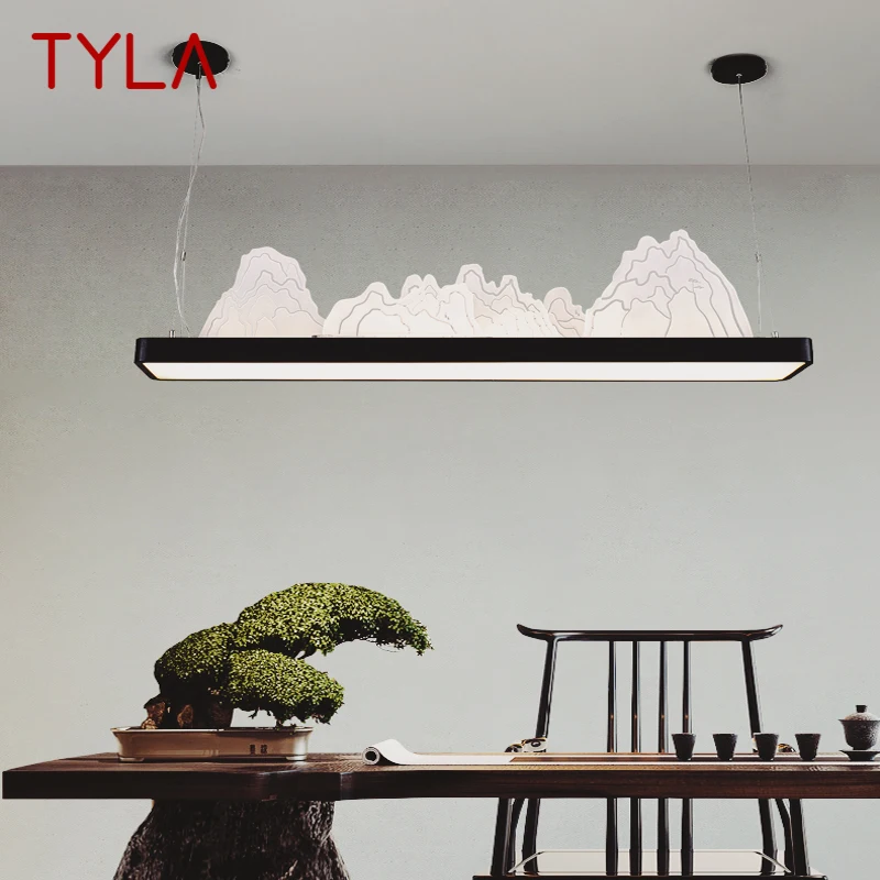 

TYLA LED 3 Colors Pendant Lights Chinese Style Landscape Hanging Lamps and Chandeliers For Tea House Dining Room Decor