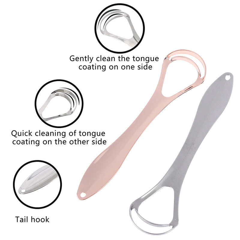 Tongue Scraper Cleaner For Adults Surgical Grade Stainless Steel Metal